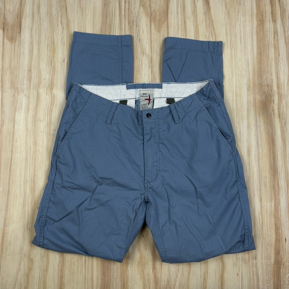 Relwen Pants Mens FITS 32x30 Blue Stretch Chino Cotton Blend Straight Leg Casual